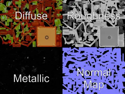 Geometric Metal Plant Holder Model Pack Low-poly 3D model