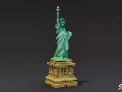 Statue of Liberty Low-poly 3D model