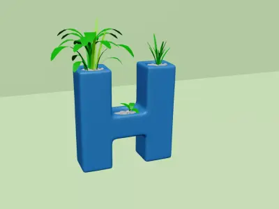 Vase H - Alphabet Vases Collection Letters - STL Printable 3D print model