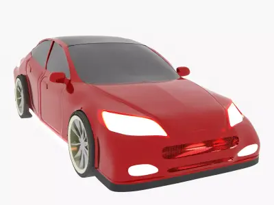 Tesla Car Low-poly 3D model