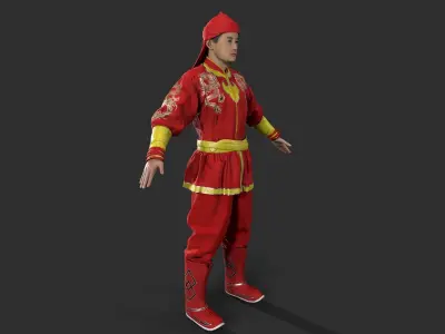 Chinatown kid Low-poly 3D model
