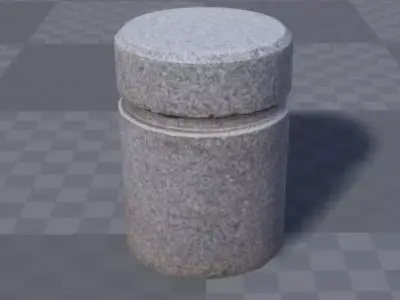 street blockade block Low-poly 3D model