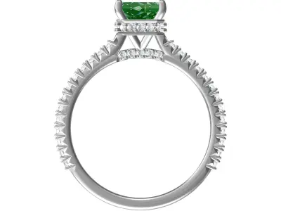 Emerald Cut Engagement Rings for Women Free 3D print model