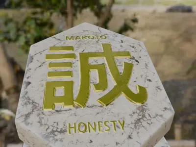Makoto-motivational message tablet about honesty 3D print model