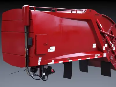 Garbage truck body Low-poly 3D model