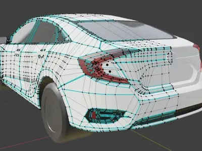 2019 Honda Civic LX  Low-poly 3D model