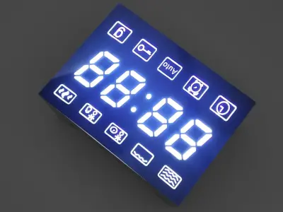 Illuminated Microwave 7 Segmented LED 3D model