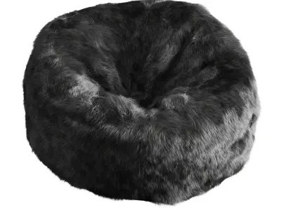 Bean bag gray fur 3D model