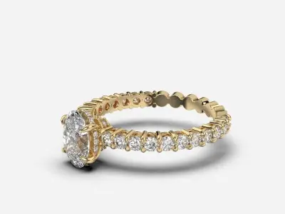 Ovel Diamond Ring 3D print model