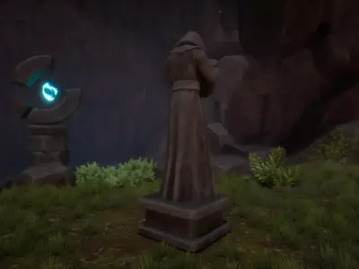 Robed Statue Low-poly 3D model