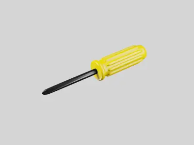 Yellow screwdriver tool 3D model