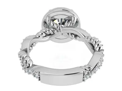 Round Halo Twisted Ring 3456 3D print model