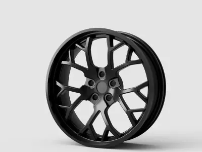 Car wheel Low-poly 3D model