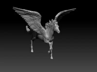 Pegasus sculpture 02 3D print model