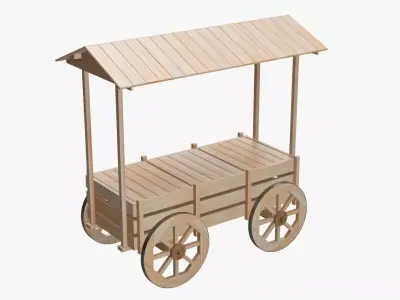 Fairground roofed cart 3D model