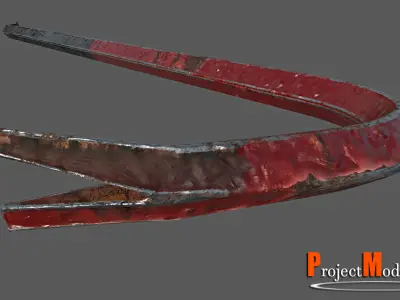 Crowbar-Version001 sword Low-poly 3D model