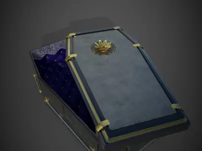 Metal Coffin Free low-poly 3D model