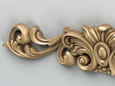 Carved decor horizontal 010 3D model