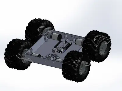Printable robot 4 wheel arduino robot for terrain and project  3D print model