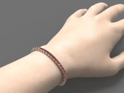 Diamond Tennis Bracelet Link TB3035404550 3D Model Pack