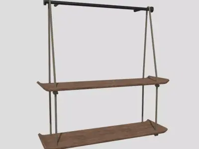 Wall Shelf 5 Low-poly 3D model