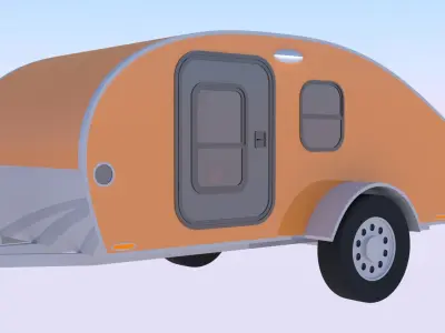 Hyundai IONIQ with caravan 3D model