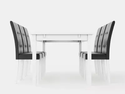 Jasmine Extensionable Food Group 180 Cm With 6 Viktor Chair Low-poly 3D model