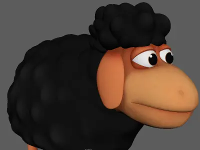 Cartoon 3D Sheep Character Model  Low-poly 3D model