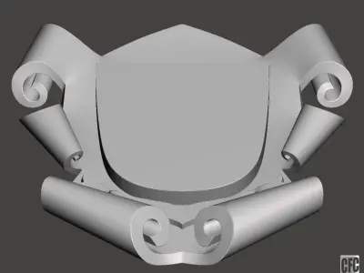 Coat of arms - scroll - 3d model for CNC 3D model