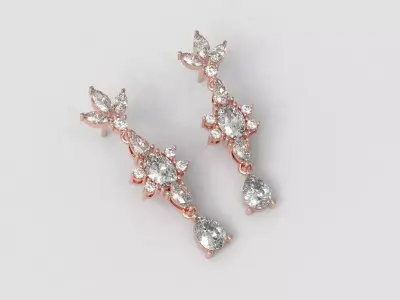 Bride Gemstones Earrings 3D print model