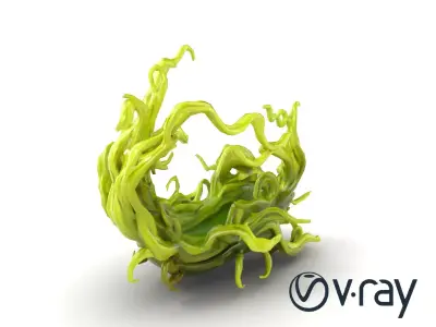 Flowing Green Seaweed Design model pack Low-poly 3D model