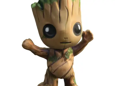 Stylized Baby groot Low-poly 3D model
