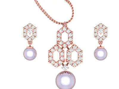 Pendant Earrings combo - 1151 3D print model