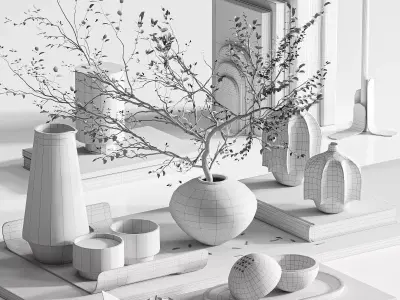 Decorative set 30 3D model buy