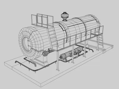 Boiler steam - steam Low-poly 3D model