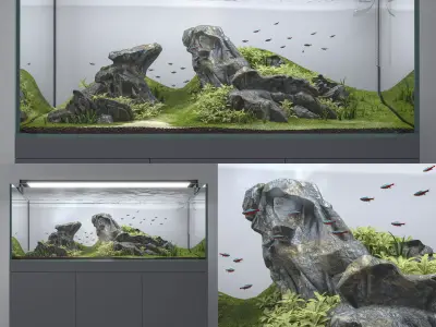 Aquascape aquarium 3D model