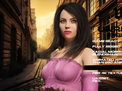 Casual girl full rigged - game ready - animated Low-poly 3D model