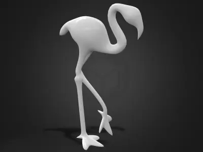 Garden Decor Flamingo Low-poly 3D model
