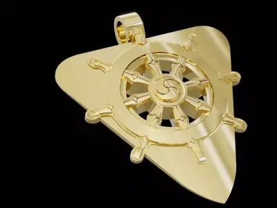 Nautical rudder pendant pick guitar 3D print model