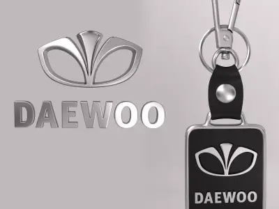 Daewoo car logo keychain 3d model  3D model