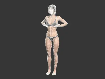 Game character Woman Low-poly 3D model order