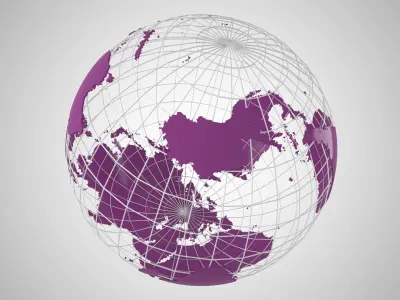 Globe News Skeleton Dark Purpal 3D model