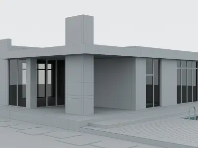 Modern Cottage - 01 Low Poly 3D Model Free low-poly 3D model