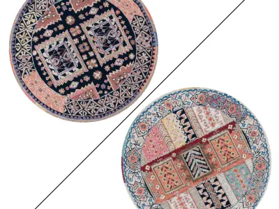 Round Rug Set 53 3D model