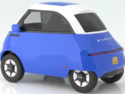 Microlino electric scooter car Blue 3D model