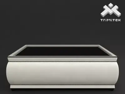 Classic coffee table with glass top 3D model