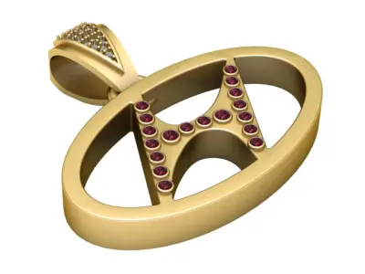 gold peace pendant 3D print model