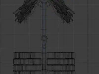 Low poly well wooden water Free low-poly 3D model