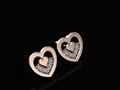 Heart Studs 3D print model