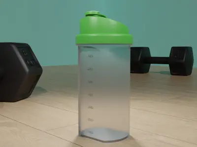 Protein Shaker Bottle Green Post Workout Low-poly 3D model